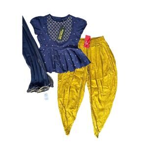 Liva NWT Girls Dhoti 3-Piece Celebration Set Size 9-10 years